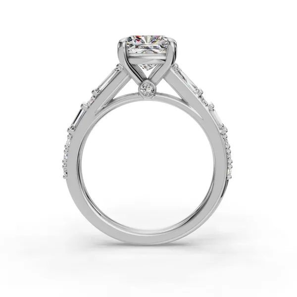 14K White Gold Cushion Engagement Ring Setting Image 2 SVS Fine Jewelry Oceanside, NY