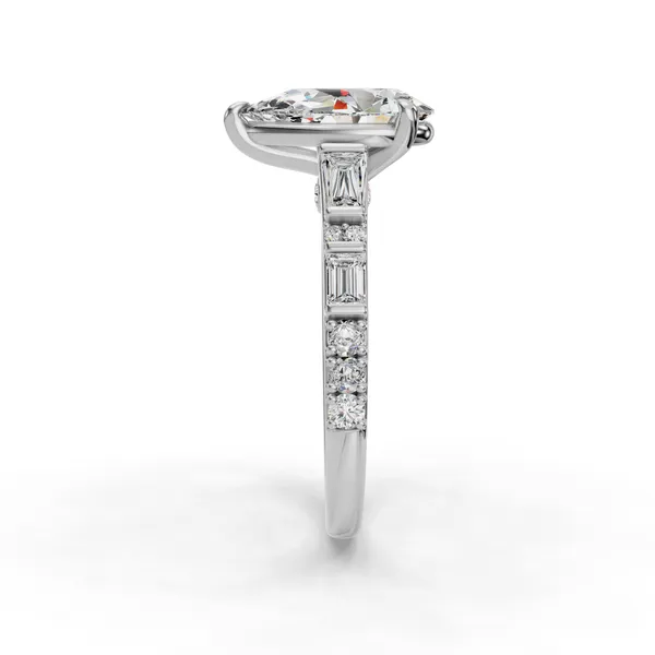 14K White Gold Pear Engagement Ring Setting Image 3 SVS Fine Jewelry Oceanside, NY