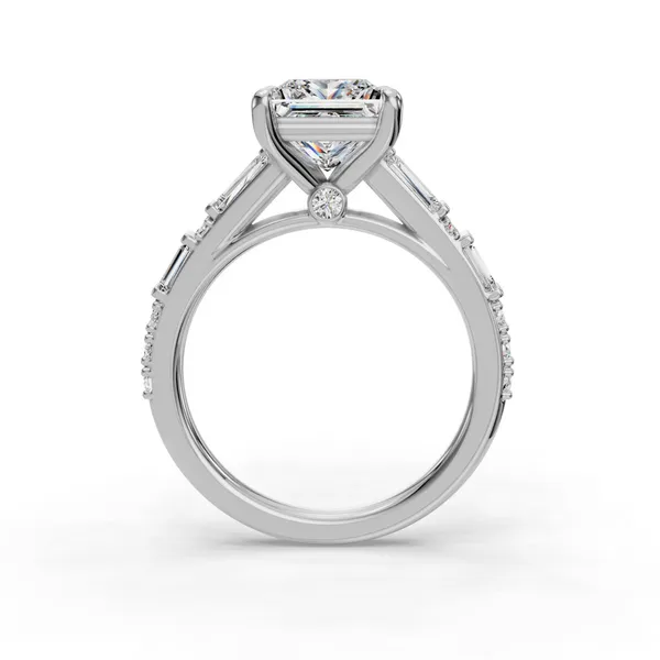 14K White Gold Princess Engagement Ring Setting Image 2 SVS Fine Jewelry Oceanside, NY