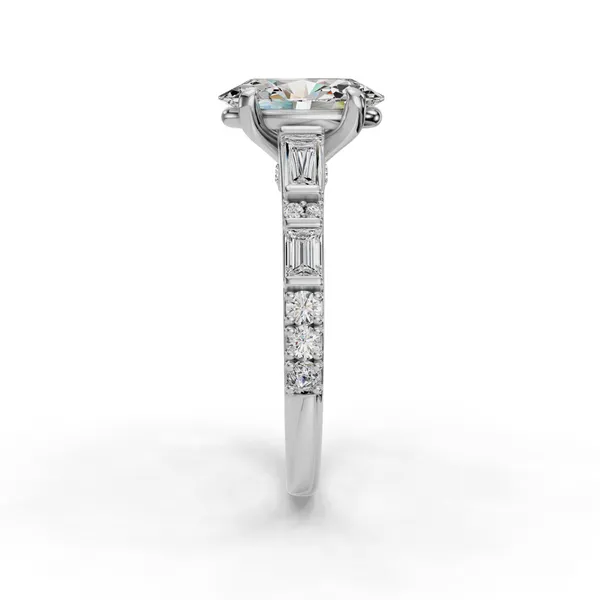 14K White Gold Oval Engagement Ring Setting Image 3 SVS Fine Jewelry Oceanside, NY
