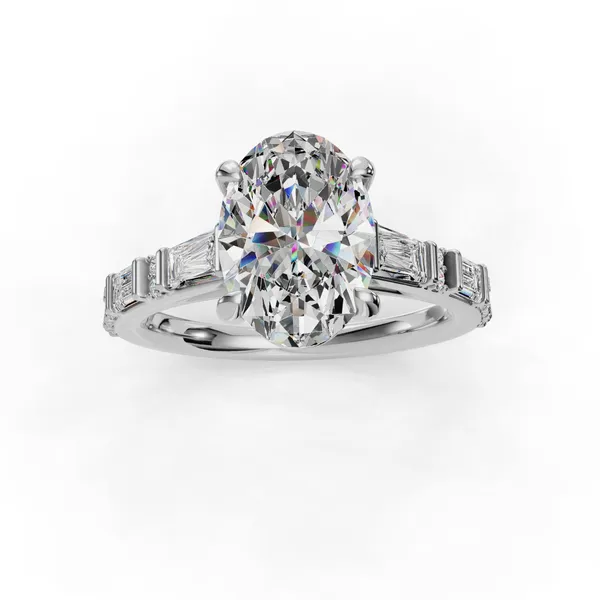 14K White Gold Oval Engagement Ring Setting Image 4 SVS Fine Jewelry Oceanside, NY