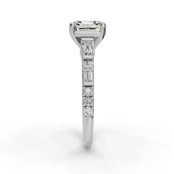 14K White Gold Asscher Engagement Ring Setting Image 3 SVS Fine Jewelry Oceanside, NY