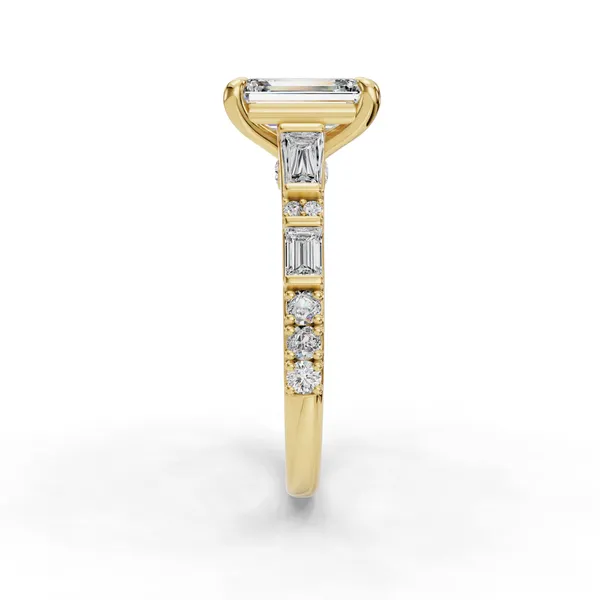 14K Yellow Gold Emerald Engagement Ring Setting Image 3 SVS Fine Jewelry Oceanside, NY