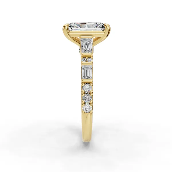 14K Yellow Gold Radiant Engagement Ring Setting Image 3 SVS Fine Jewelry Oceanside, NY