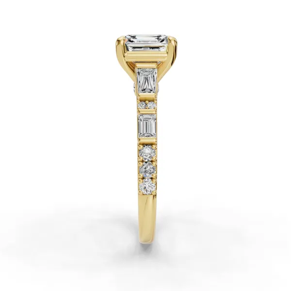 14K Yellow Gold Asscher Engagement Ring Setting Image 3 SVS Fine Jewelry Oceanside, NY