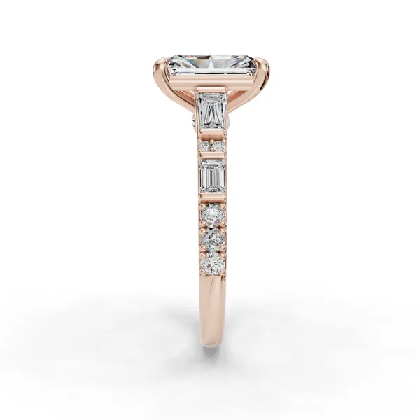 18K Rose Gold Radiant Engagement Ring Setting Image 3 SVS Fine Jewelry Oceanside, NY