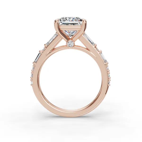 18K Rose Gold Princess Engagement Ring Setting Image 2 SVS Fine Jewelry Oceanside, NY