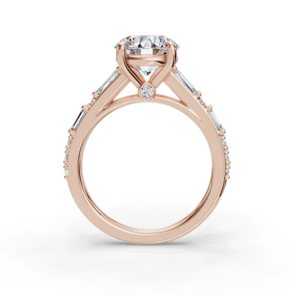 18K Rose Gold Round Engagement Ring Setting Image 2 SVS Fine Jewelry Oceanside, NY