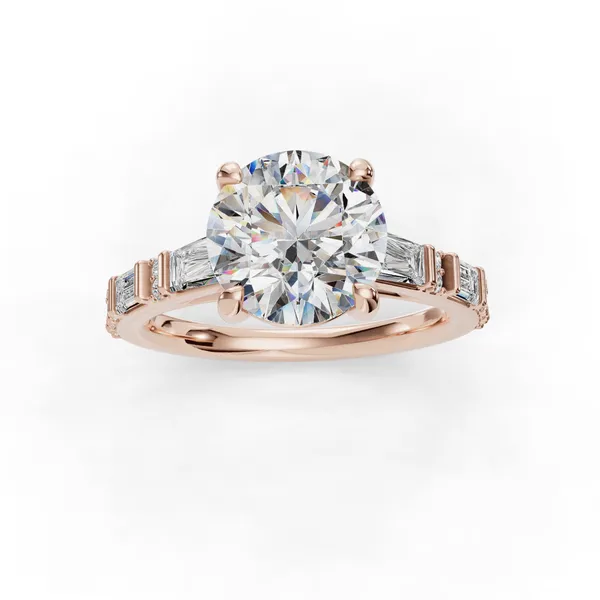 18K Rose Gold Round Engagement Ring Setting Image 4 SVS Fine Jewelry Oceanside, NY