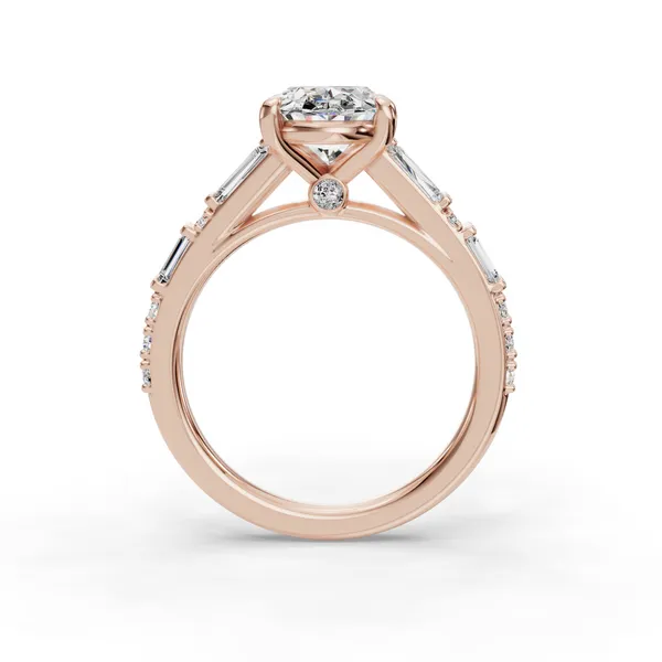 18K Rose Gold Oval Engagement Ring Setting Image 2 SVS Fine Jewelry Oceanside, NY