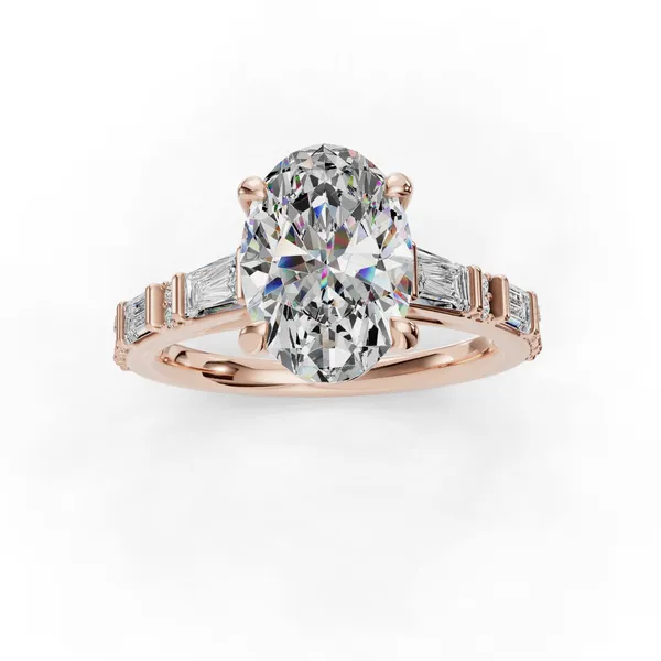 18K Rose Gold Oval Engagement Ring Setting Image 4 SVS Fine Jewelry Oceanside, NY