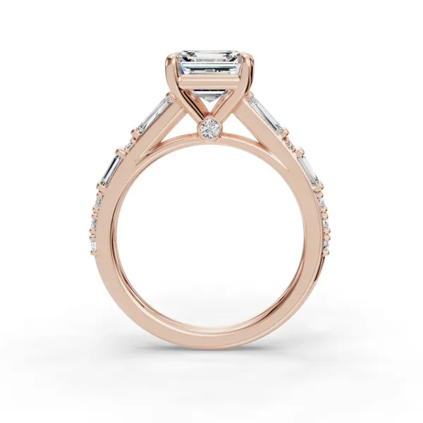 18K Rose Gold Asscher Engagement Ring Setting Image 2 SVS Fine Jewelry Oceanside, NY
