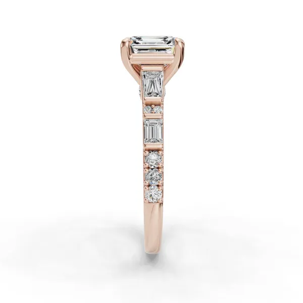 18K Rose Gold Asscher Engagement Ring Setting Image 3 SVS Fine Jewelry Oceanside, NY