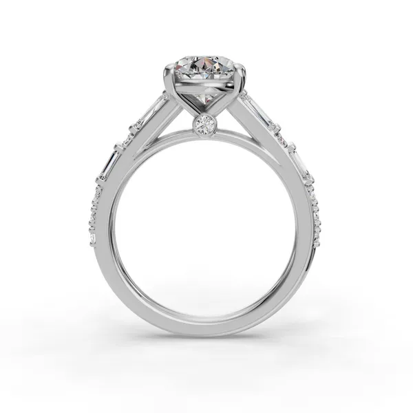 18K White Gold Pear Engagement Ring Setting Image 2 SVS Fine Jewelry Oceanside, NY