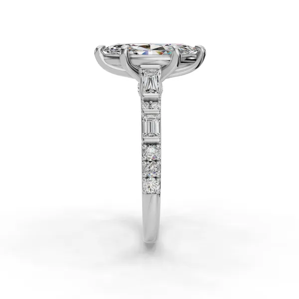 18K White Gold Marquise Engagement Ring Setting Image 3 SVS Fine Jewelry Oceanside, NY