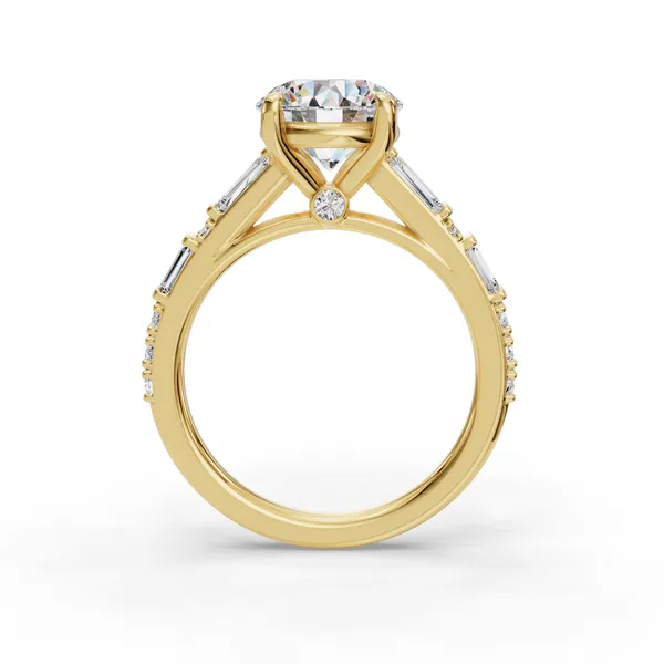 18K Yellow Gold Round Engagement Ring Setting Image 2 SVS Fine Jewelry Oceanside, NY
