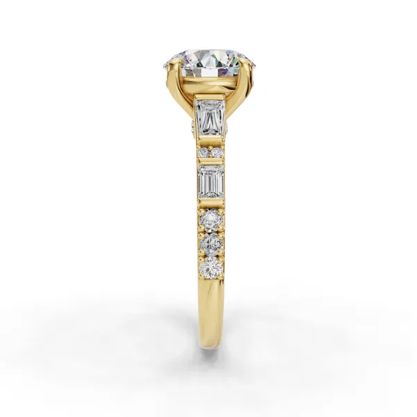 18K Yellow Gold Round Engagement Ring Setting Image 3 SVS Fine Jewelry Oceanside, NY