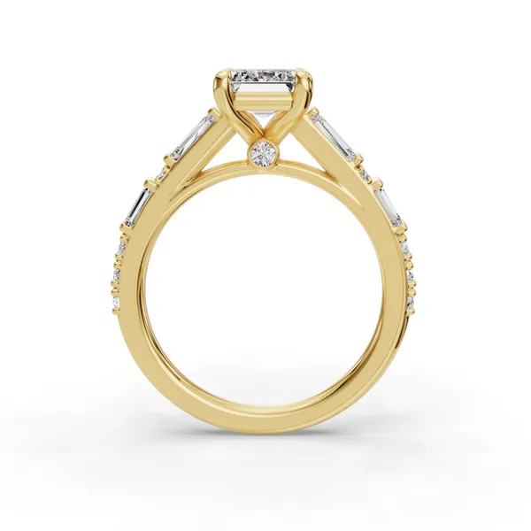 18K Yellow Gold Emerald Engagement Ring Setting Image 2 SVS Fine Jewelry Oceanside, NY