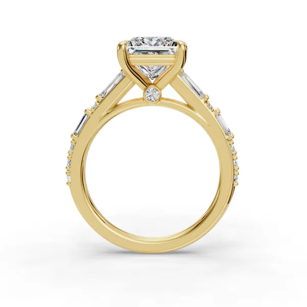 18K Yellow Gold Princess Engagement Ring Setting Image 2 SVS Fine Jewelry Oceanside, NY
