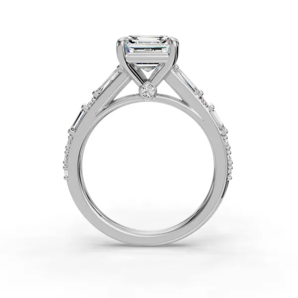 Platinum Asscher Engagement Ring Setting Image 2 SVS Fine Jewelry Oceanside, NY