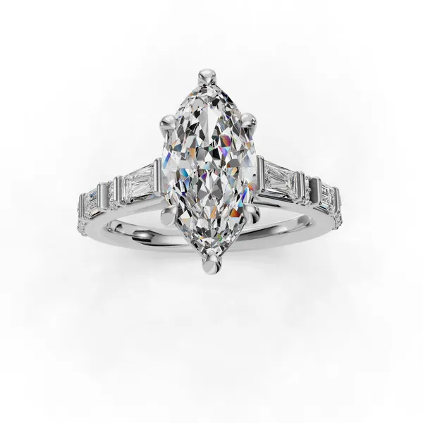 Platinum Marquise Engagement Ring Setting Image 4 SVS Fine Jewelry Oceanside, NY