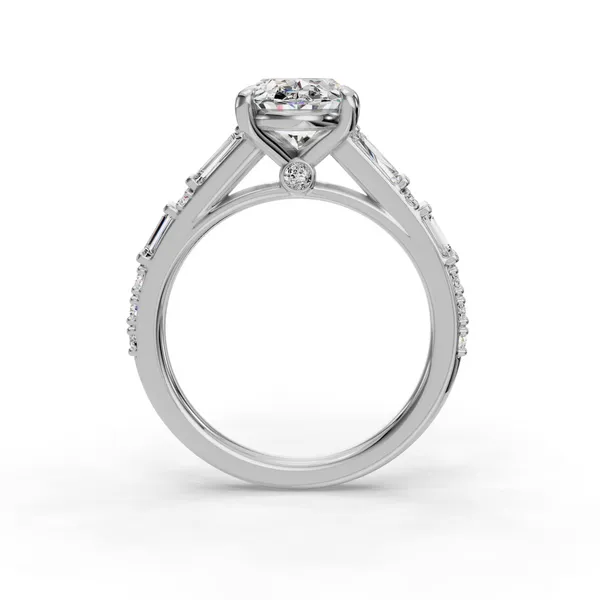 Platinum Oval Engagement Ring Setting Image 2 SVS Fine Jewelry Oceanside, NY