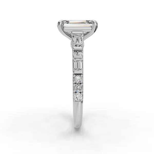 Platinum Emerald Engagement Ring Setting Image 3 SVS Fine Jewelry Oceanside, NY