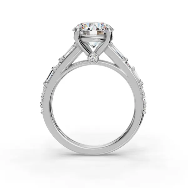 Platinum Round Engagement Ring Setting Image 2 SVS Fine Jewelry Oceanside, NY