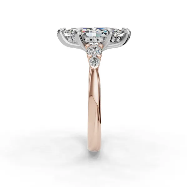 14K Rose Gold Marquise Engagement Ring Setting Image 3 SVS Fine Jewelry Oceanside, NY