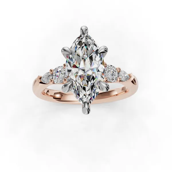 14K Rose Gold Marquise Engagement Ring Setting Image 4 SVS Fine Jewelry Oceanside, NY