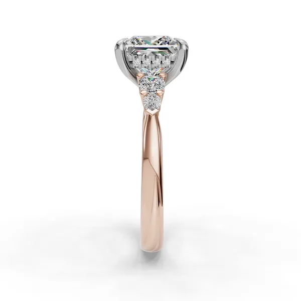 14K Rose Gold Princess Engagement Ring Setting Image 3 SVS Fine Jewelry Oceanside, NY