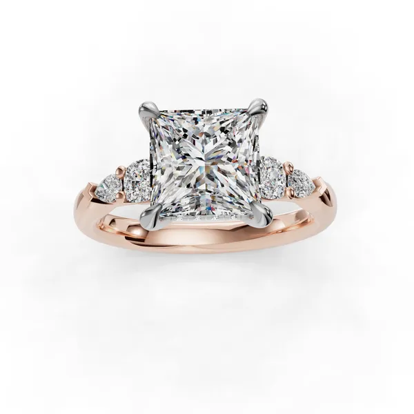 14K Rose Gold Princess Engagement Ring Setting Image 4 SVS Fine Jewelry Oceanside, NY