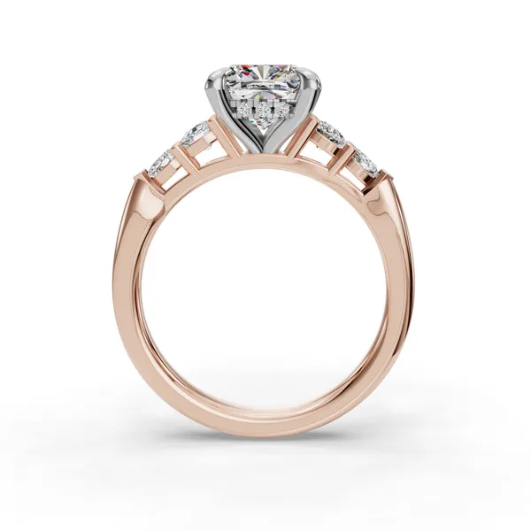 14K Rose Gold Cushion Engagement Ring Setting Image 2 SVS Fine Jewelry Oceanside, NY