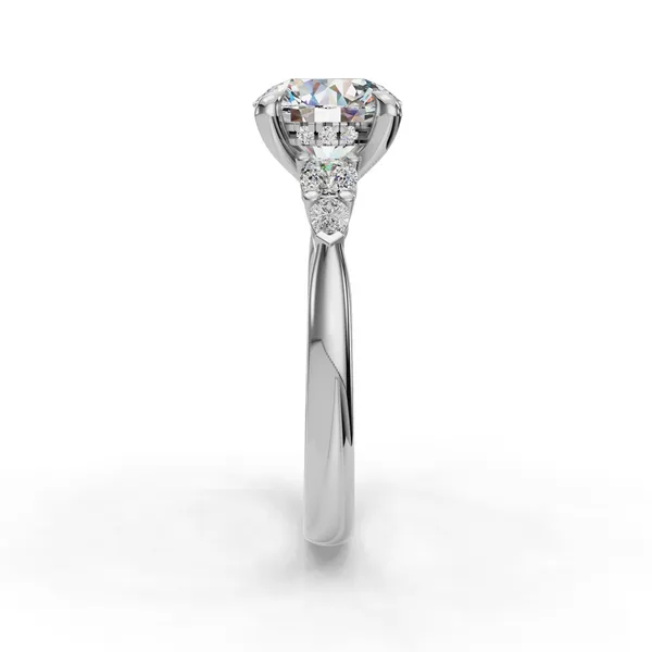 14K White Gold Round Engagement Ring Setting Image 3 SVS Fine Jewelry Oceanside, NY