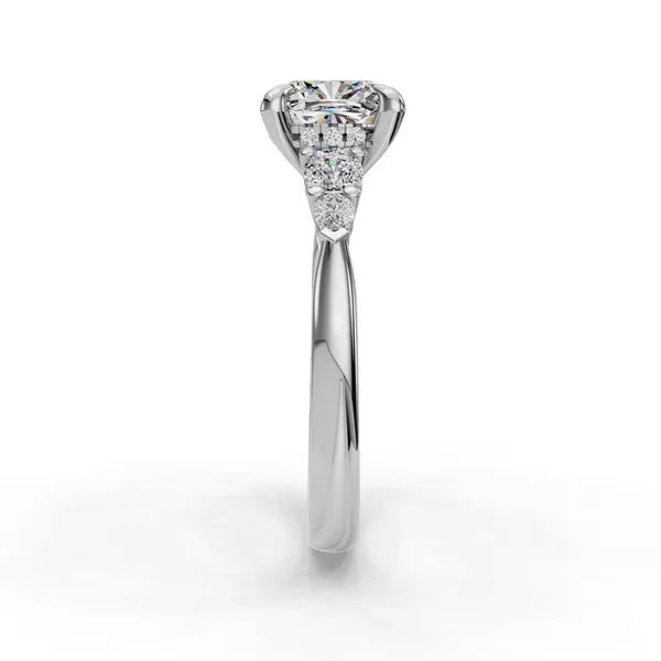14K White Gold Cushion Engagement Ring Setting Image 3 SVS Fine Jewelry Oceanside, NY