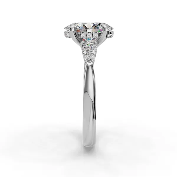 14K White Gold Oval Engagement Ring Setting Image 3 SVS Fine Jewelry Oceanside, NY