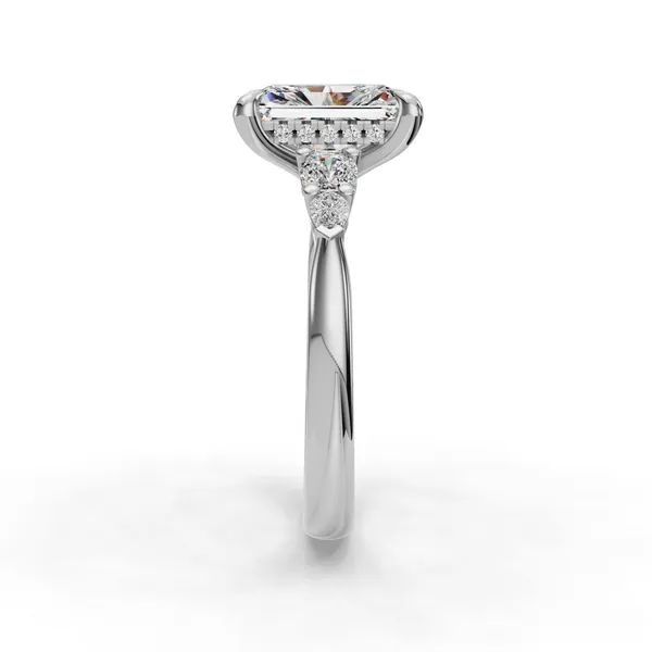 14K White Gold Radiant Engagement Ring Setting Image 3 SVS Fine Jewelry Oceanside, NY