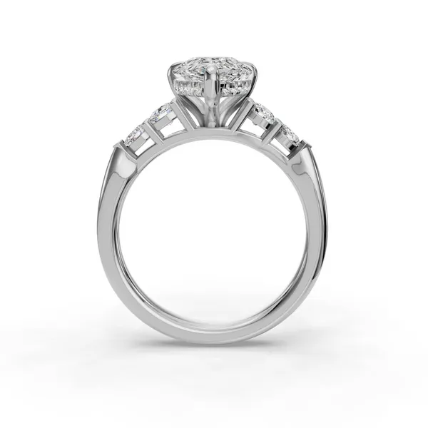 14K White Gold Pear Engagement Ring Setting Image 2 SVS Fine Jewelry Oceanside, NY