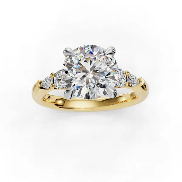 14K Yellow Gold Round Engagement Ring Setting Image 4 SVS Fine Jewelry Oceanside, NY