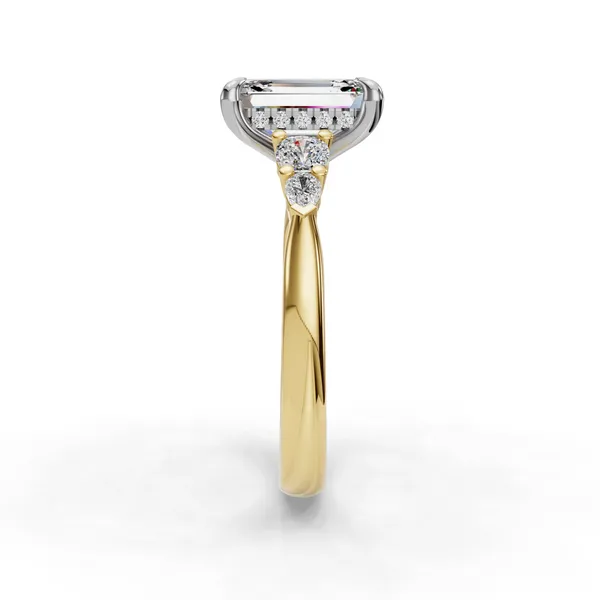 14K Yellow Gold Emerald Engagement Ring Setting Image 3 SVS Fine Jewelry Oceanside, NY