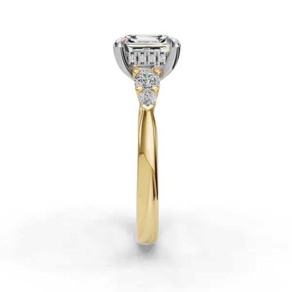 14K Yellow Gold Asscher Engagement Ring Setting Image 3 SVS Fine Jewelry Oceanside, NY