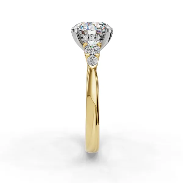 14K Yellow Gold Round Engagement Ring Setting Image 3 SVS Fine Jewelry Oceanside, NY