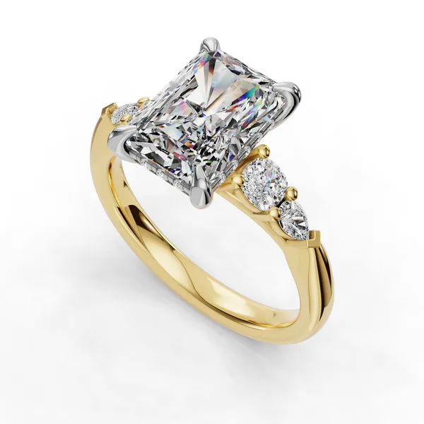 14K Yellow Gold Radiant Engagement Ring Setting SVS Fine Jewelry Oceanside, NY