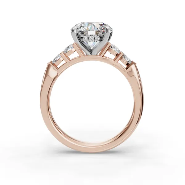 18K Rose Gold Round Engagement Ring Setting Image 2 SVS Fine Jewelry Oceanside, NY