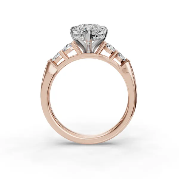 18K Rose Gold Pear Engagement Ring Setting Image 2 SVS Fine Jewelry Oceanside, NY