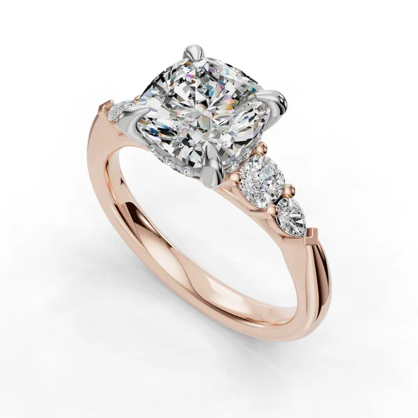 18K Rose Gold Cushion Engagement Ring Setting SVS Fine Jewelry Oceanside, NY