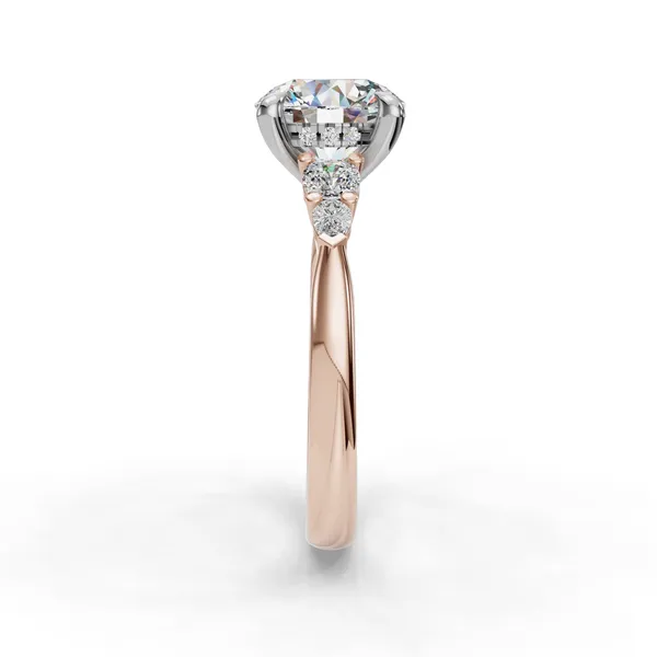 18K Rose Gold Round Engagement Ring Setting Image 3 SVS Fine Jewelry Oceanside, NY