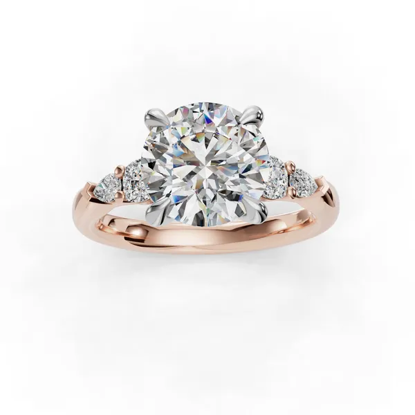 18K Rose Gold Round Engagement Ring Setting Image 4 SVS Fine Jewelry Oceanside, NY