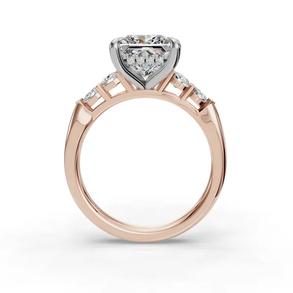 18K Rose Gold Princess Engagement Ring Setting Image 2 SVS Fine Jewelry Oceanside, NY