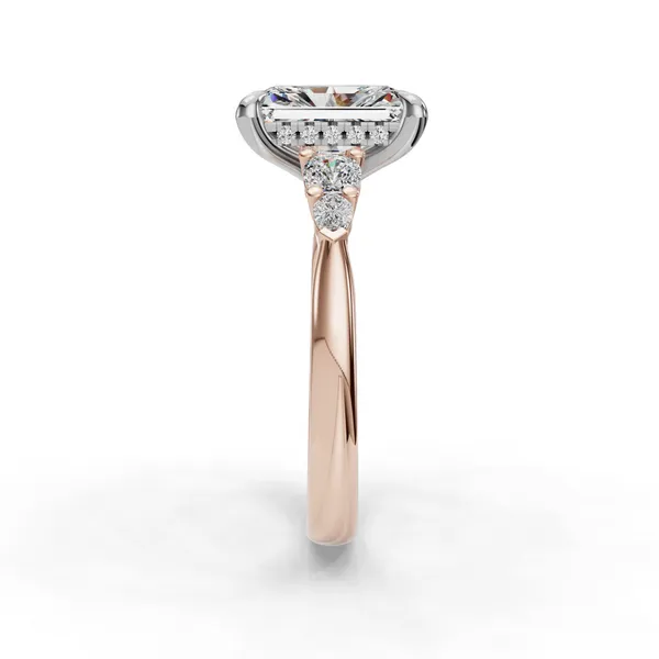 18K Rose Gold Radiant Engagement Ring Setting Image 3 SVS Fine Jewelry Oceanside, NY